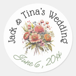 パーソナライズされた結婚式用シール ラウンドシール