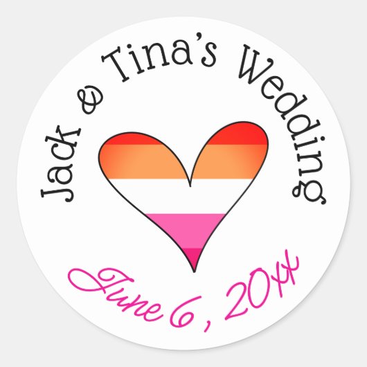 パーソナライズされた結婚式用シール ラウンドシール (正面)