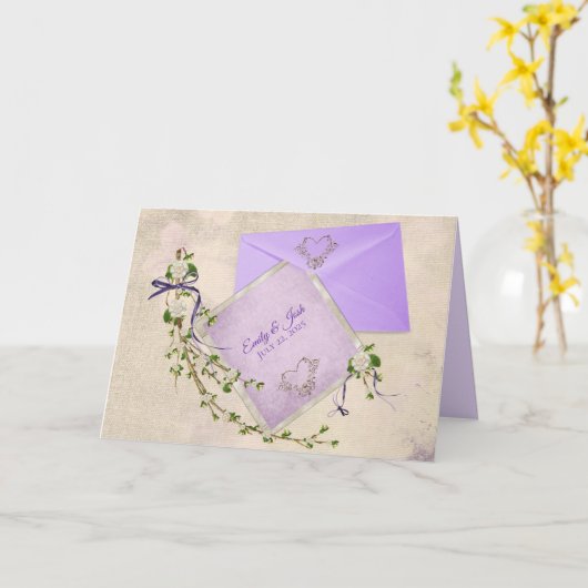 パーソナライズされた結婚引用文付きカー感動的ド カード (黄色い花)