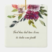 パーソナライズされた結婚感動的クリスマス セラミックオーナメント (裏面)