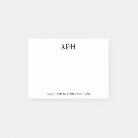 パーソナライズされた結婚文房具エレガント ポストイット (正面)