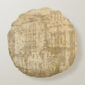 パーソナライズされた結婚日 ラウンドクッション (裏面)