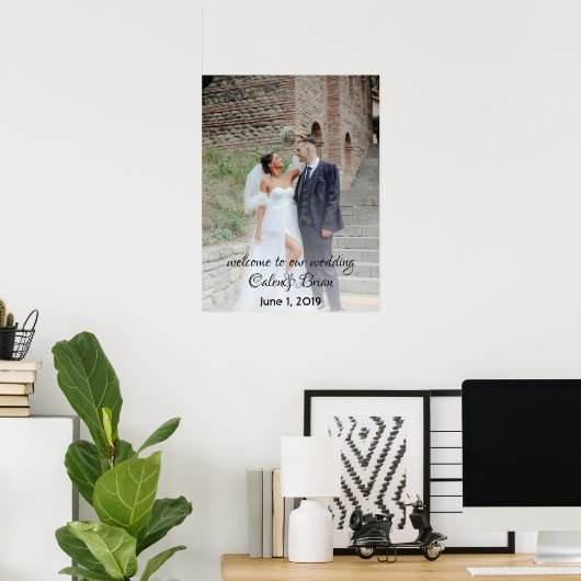 パーソナライズされた結婚歓迎サイン ポスター (ホームオフィス)