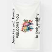 パーソナライズされた結婚歓迎バナーラブバード 横断幕 (縦)