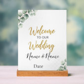 パーソナライズされた結婚歓迎 アクリルサイン (ニュートラル)