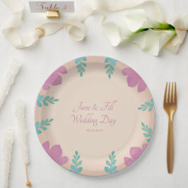 パーソナライズされた結婚紙プレート ペーパープレート