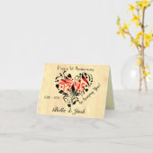 パーソナライズされた結婚紙1周年 カード (黄色い花)