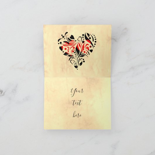 パーソナライズされた結婚紙1周年 カード (内部)