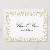 パーソナライズされた結婚素朴フローラサンキューカード 招待状 (正面)