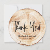 パーソナライズされた結婚素朴木目の写真 招待状 (正面)