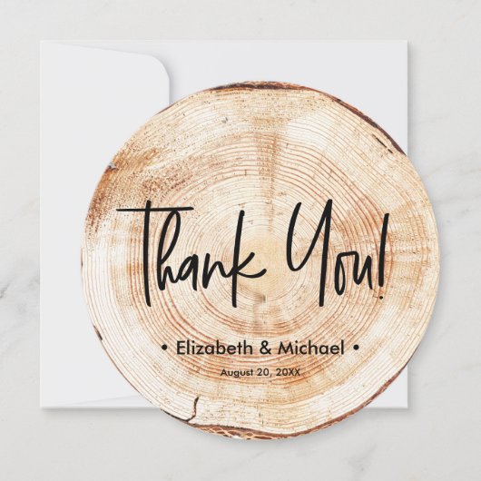 パーソナライズされた結婚素朴木目の写真 招待状 (正面)