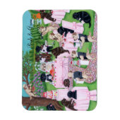 パーソナライズされた結婚絵を描ラブラドール マグネット (縦)