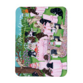 パーソナライズされた結婚絵を描ラブラドール マグネット (縦)