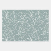 パーソナライズされた結婚自然緑抽象芸術フローラ ラッピングペーパーシート (正面3)