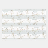 パーソナライズされた結婚自然緑抽象芸術フローラ ラッピングペーパーシート (正面2)