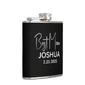 パーソナライズされた結婚花婿介添人モダンブラック フラスク (右)