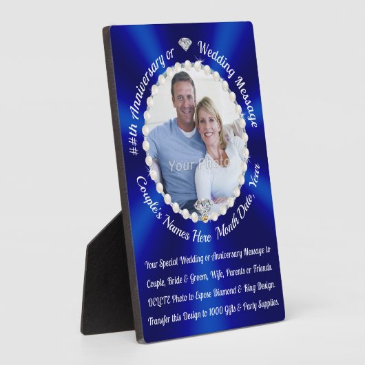 パーソナライズされた結婚記念の贈り結婚物 フォトプラーク (側面)