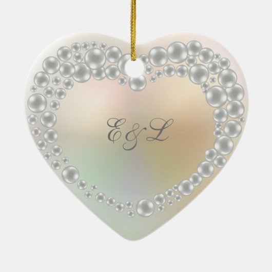 パーソナライズされた結婚記念事業 セラミックオーナメント (裏面)