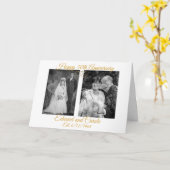パーソナライズされた結婚記念写真50周年記念 カード (黄色い花)