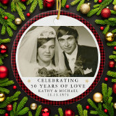 パーソナライズされた結婚記念写真 セラミックオーナメント