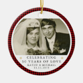 パーソナライズされた結婚記念写真 セラミックオーナメント (正面)