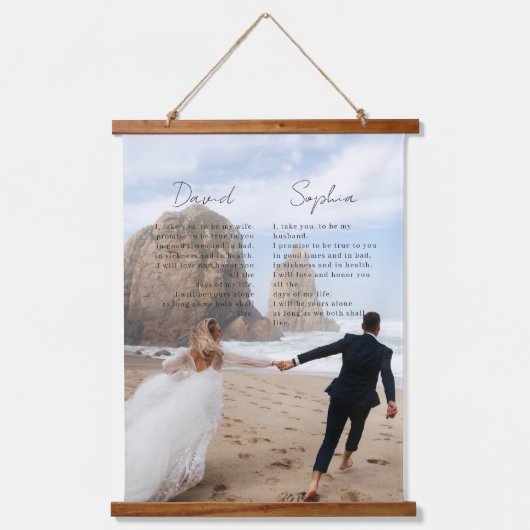 パーソナライズされた結婚記念日のプレゼント 吊り下げ型タペストリー (正面)