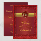 パーソナライズされた結婚記念日パーティーの招待状 招待状 (正面/裏面)