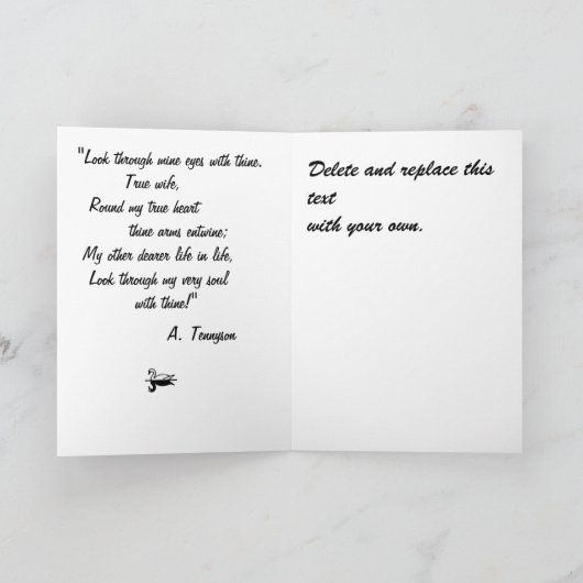 パーソナライズされた結婚記念日妻へのグリーティングカード カード (内部)