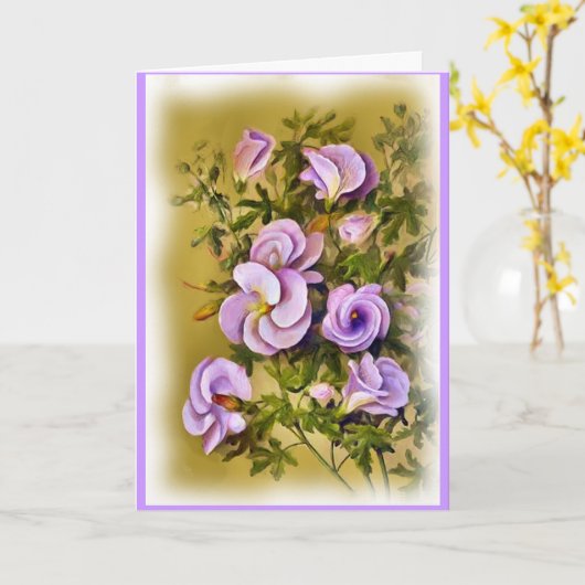 パーソナライズされた結婚記念日妻へのグリーティングカード カード (黄色い花)