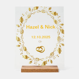 パーソナライズされた結婚鎖徴候 アクリルサイン