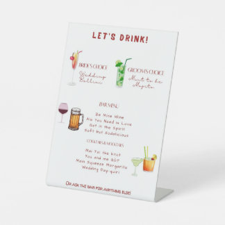 パーソナライズされた結婚飲み物 台座サイン