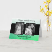 パーソナライズされた結婚50周年記念写真 カード (黄色い花)