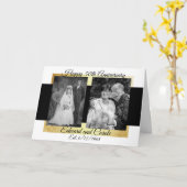 パーソナライズされた結婚50周年記念写真 カード (黄色い花)