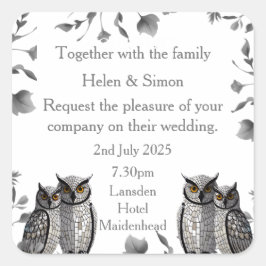 パーソナライズされた結婚 スクエアシール