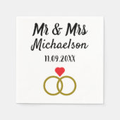 パーソナライズされた結婚 スタンダードカクテルナプキン (正面)