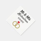 パーソナライズされた結婚 スタンダードカクテルナプキン (角)