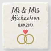 パーソナライズされた結婚 ストーンコースター (正面)