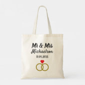 パーソナライズされた結婚 トートバッグ (裏面)