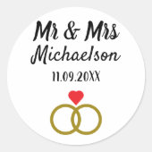 パーソナライズされた結婚 ラウンドシール (正面)