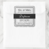 パーソナライズされた結婚/周年記念ラベル スクエアシール (バッグ)