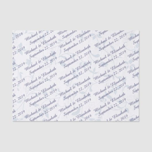 パーソナライズされた結婚s – 青 薄葉紙