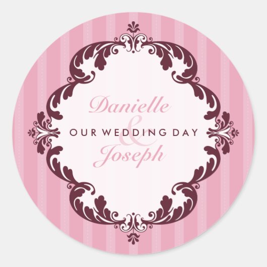 パーソナライズされた結婚SEAL :: flowish deluxe 2 ラウンドシール (正面)