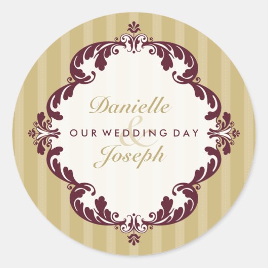 パーソナライズされた結婚SEAL :: flowish deluxe 3 ラウンドシール (正面)