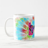 パーソナライズされた絞り染めラブデザインコーヒーマグカップ コーヒーマグカップ (左)