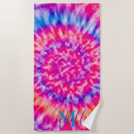 パーソナライズされた絞り染め ビーチタオル