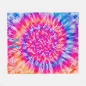 パーソナライズされた絞り染め フリースブランケット (正面(横))