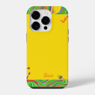 パーソナライズされた絵を描カラフル渦 iPhone 14 PROケース