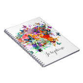 パーソナライズされた絵を描スプラッシュポップ・アートの蝶 ノートブック (右側)