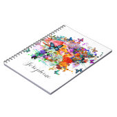 パーソナライズされた絵を描スプラッシュポップ・アートの蝶 ノートブック (左側)