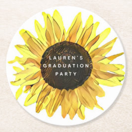 パーソナライズされた絵を描日花卒業党 ラウンドペーパーコースター